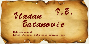 Vladan Batanović vizit kartica